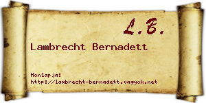 Lambrecht Bernadett névjegykártya