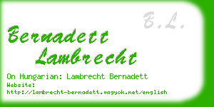 bernadett lambrecht business card